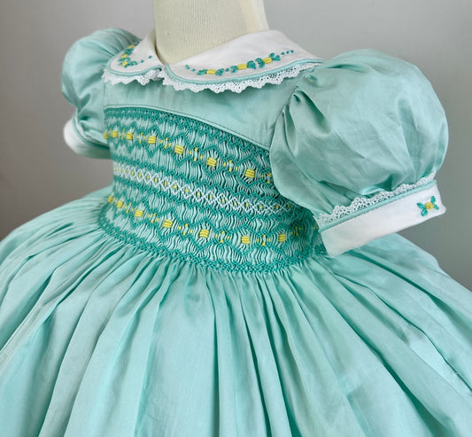 The Celestine Mint Smocked Dress