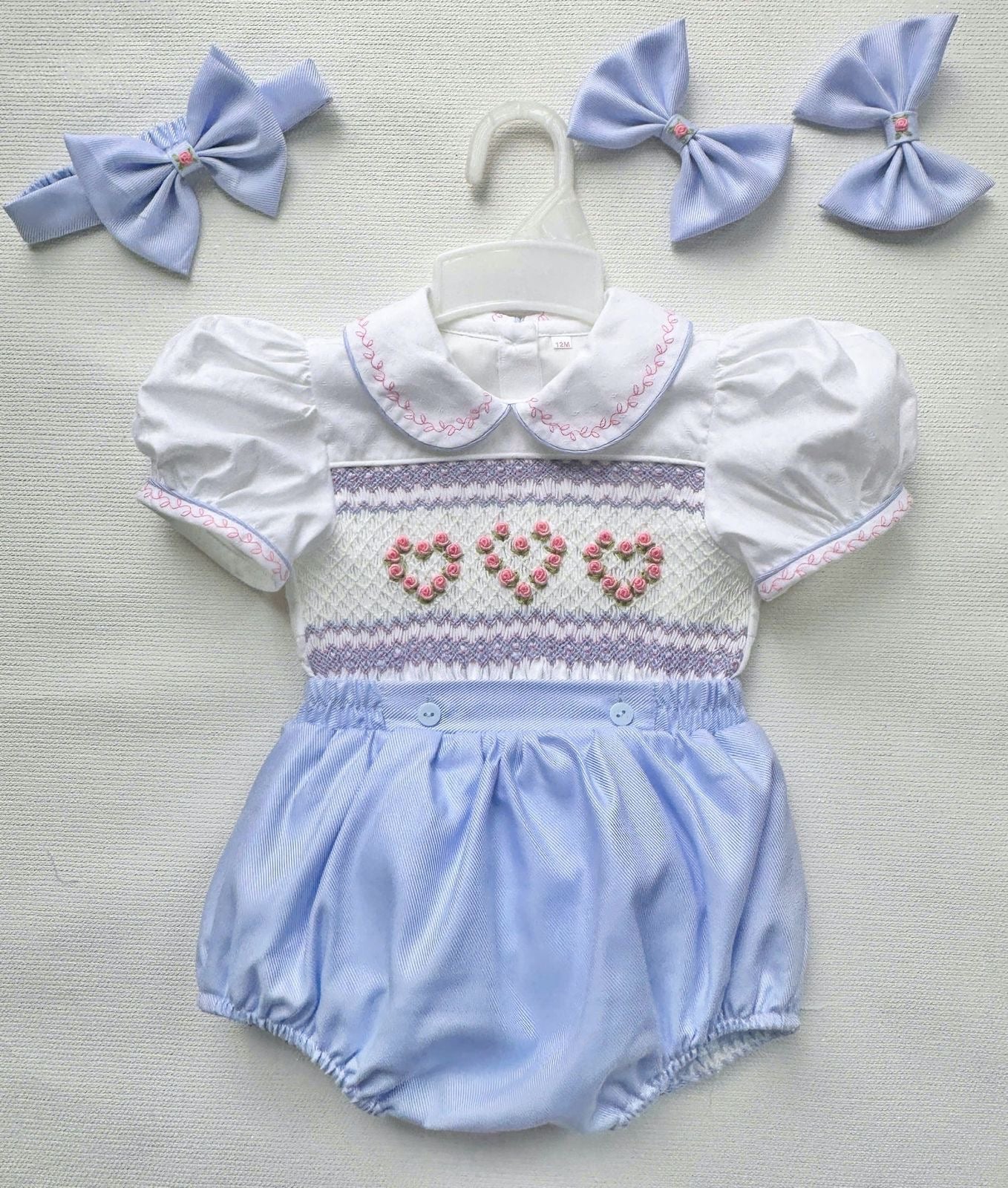 The Bluebell Rose Smocked Romper