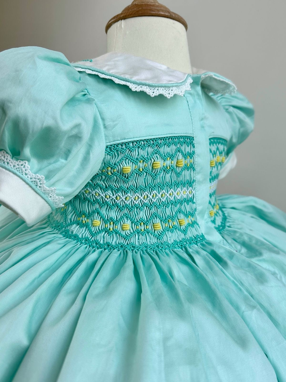 The Celestine Mint Smocked Dress