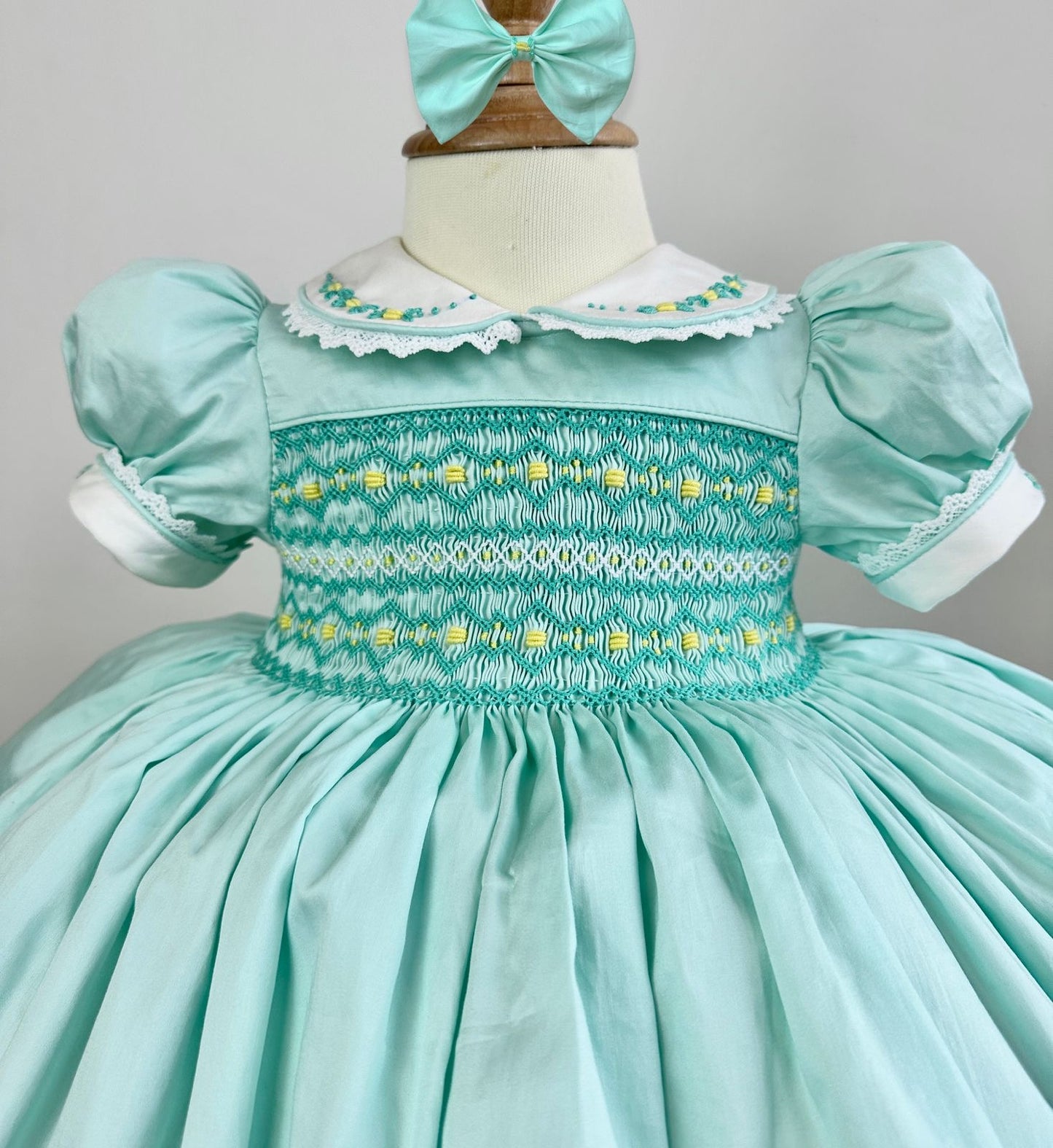 The Celestine Mint Smocked Dress