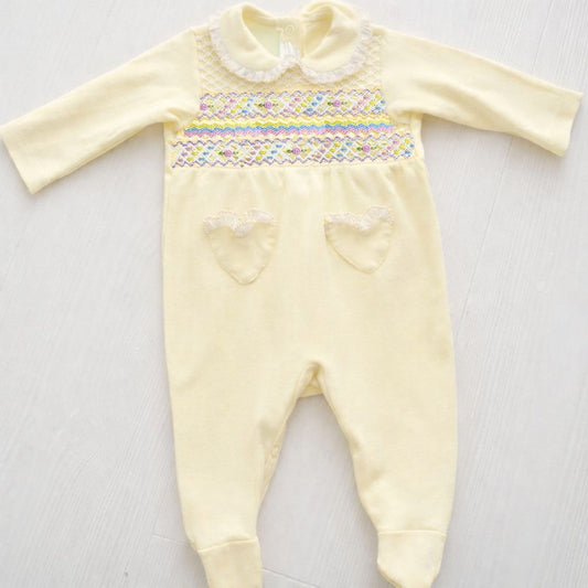 The Buttercup Pastel Smocked Babygrow