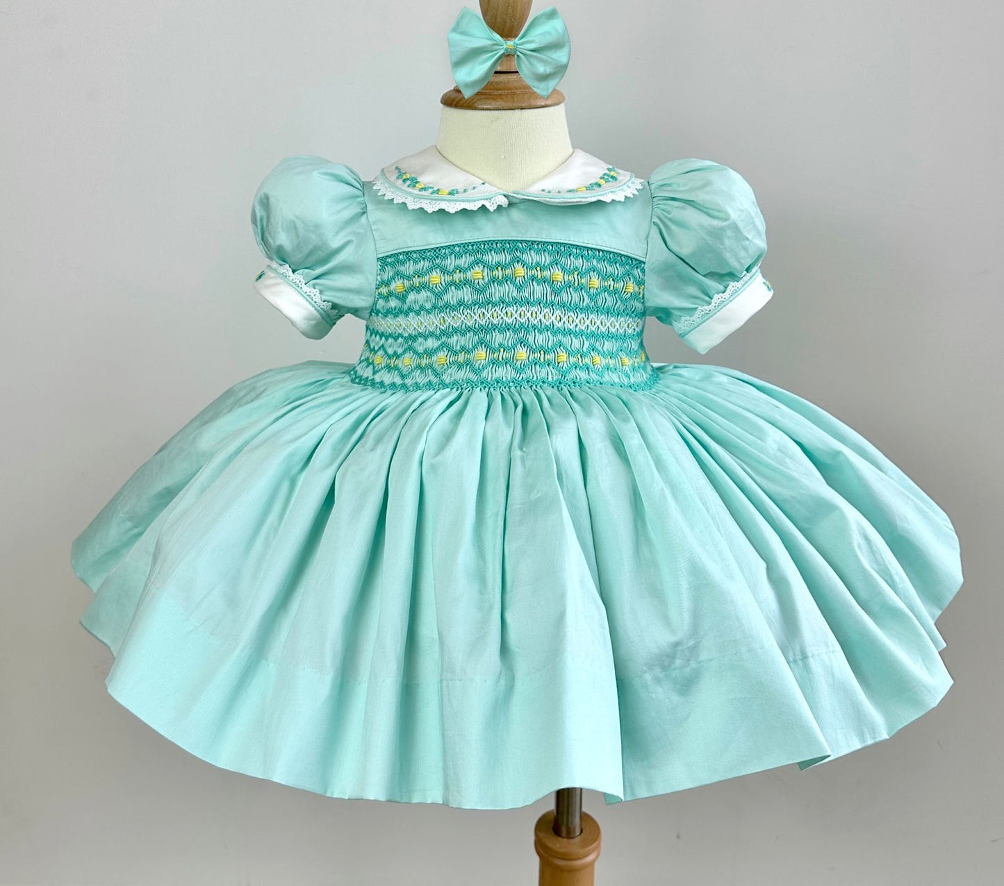The Celestine Mint Smocked Dress